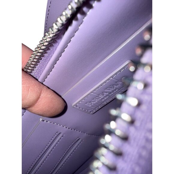 Parisa Wang New York Calf Leather Croc Lavender Charmed Baguette Handbag NWT - Picture 7 of 7